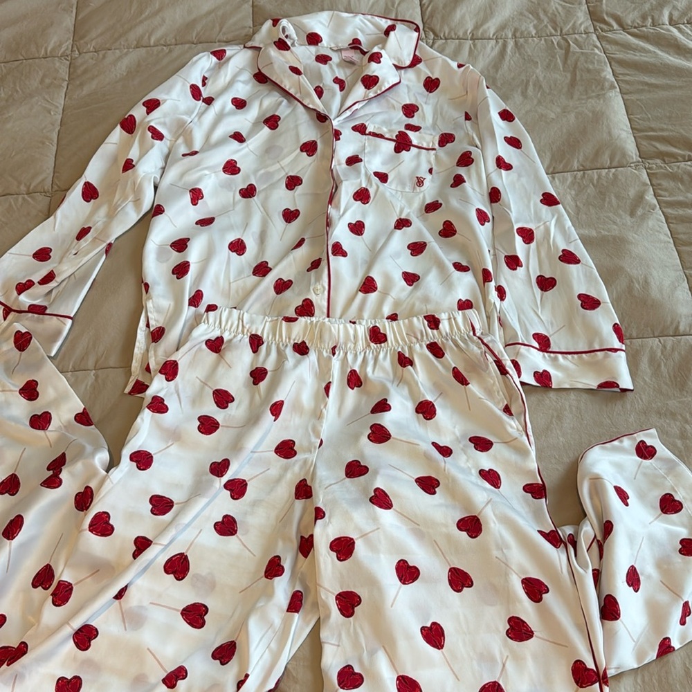 Glazed Satin Long Pajama Set